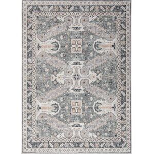 Tumble Machine Washable Sable Green and Multi Rug 5x7